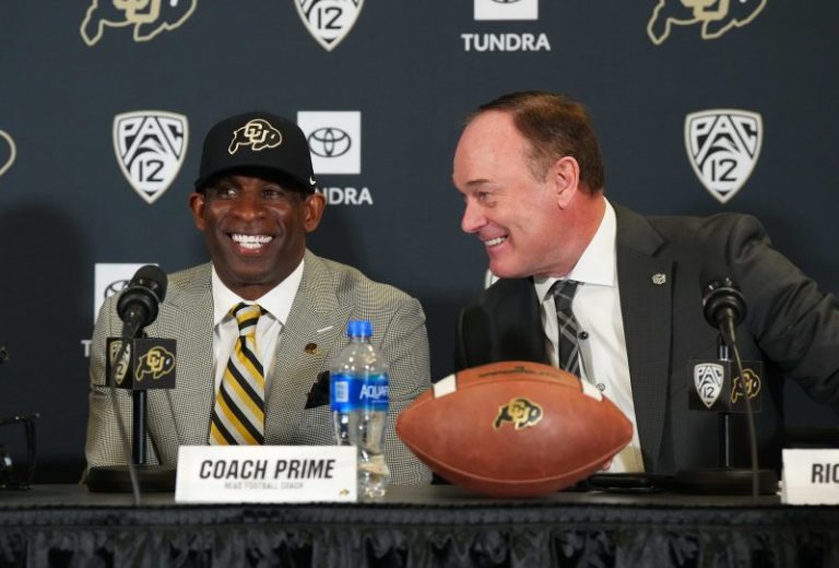 Deion Sanders reacts to news of his boss stepping down at Colorado