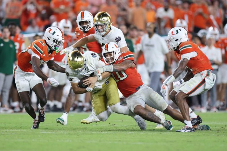 Notre Dame, Miami will be sweating Sunday. Comparing their CFP resumes