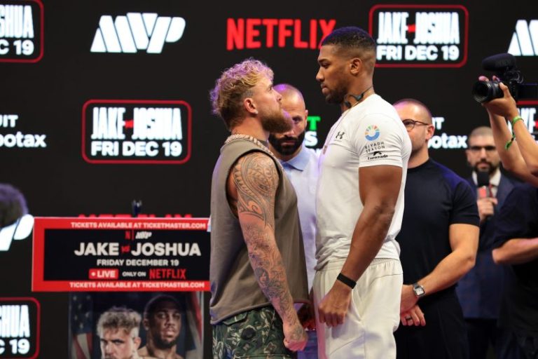 Jake Paul vs. Anthony Joshua height, weight pose questions