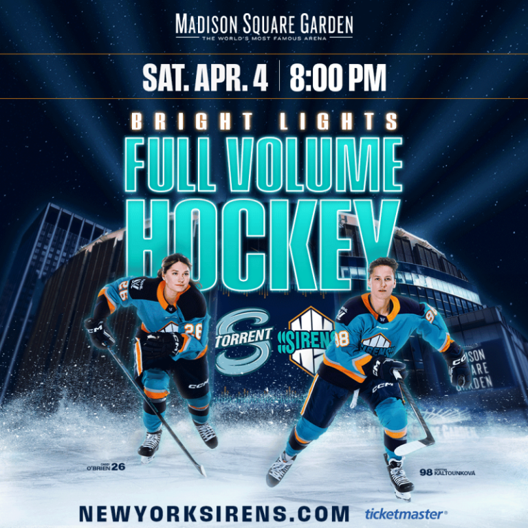 PWHL’s Sirens to host Seattle Torrent at Madison Square Garden